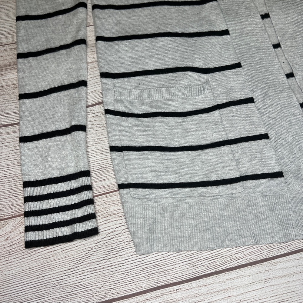 Express Open Front Long Sleeve Stripe Cardigan - image 2